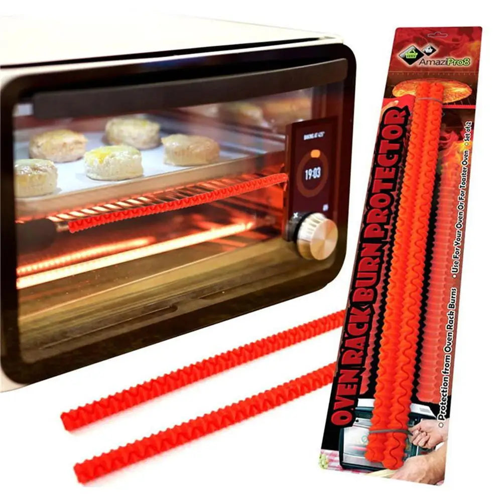 Hot Heat Insulated Silicone Oven Shelf Rack Guard Clip Avoid Scald Bar Protector Kitchen Tools