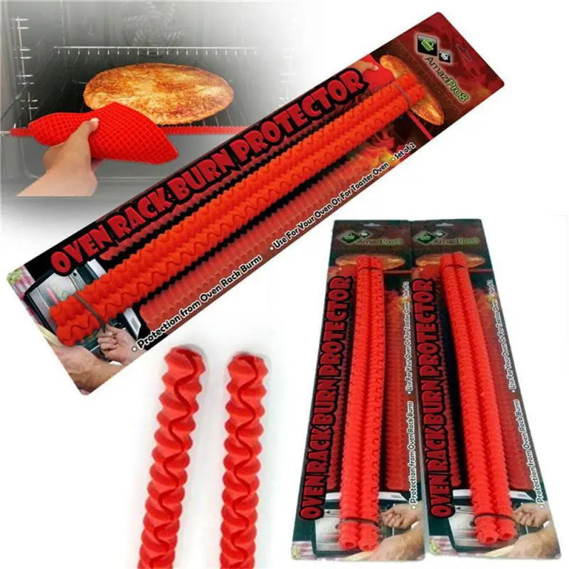 Hot Heat Insulated Silicone Oven Shelf Rack Guard Clip Avoid Scald Bar Protector Kitchen Tools