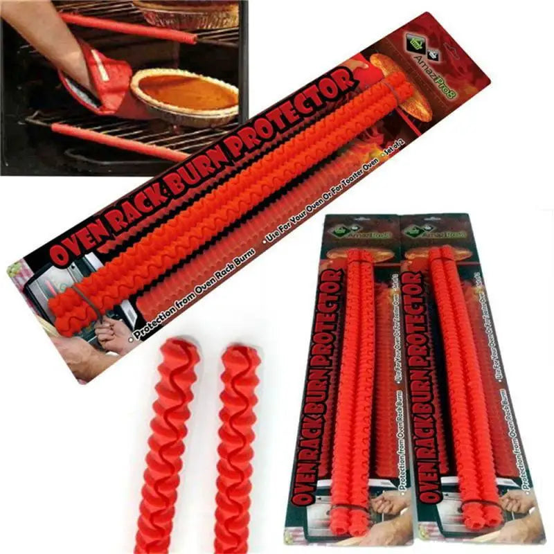 Hot Heat Insulated Silicone Oven Shelf Rack Guard Clip Avoid Scald Bar Protector Kitchen Tools